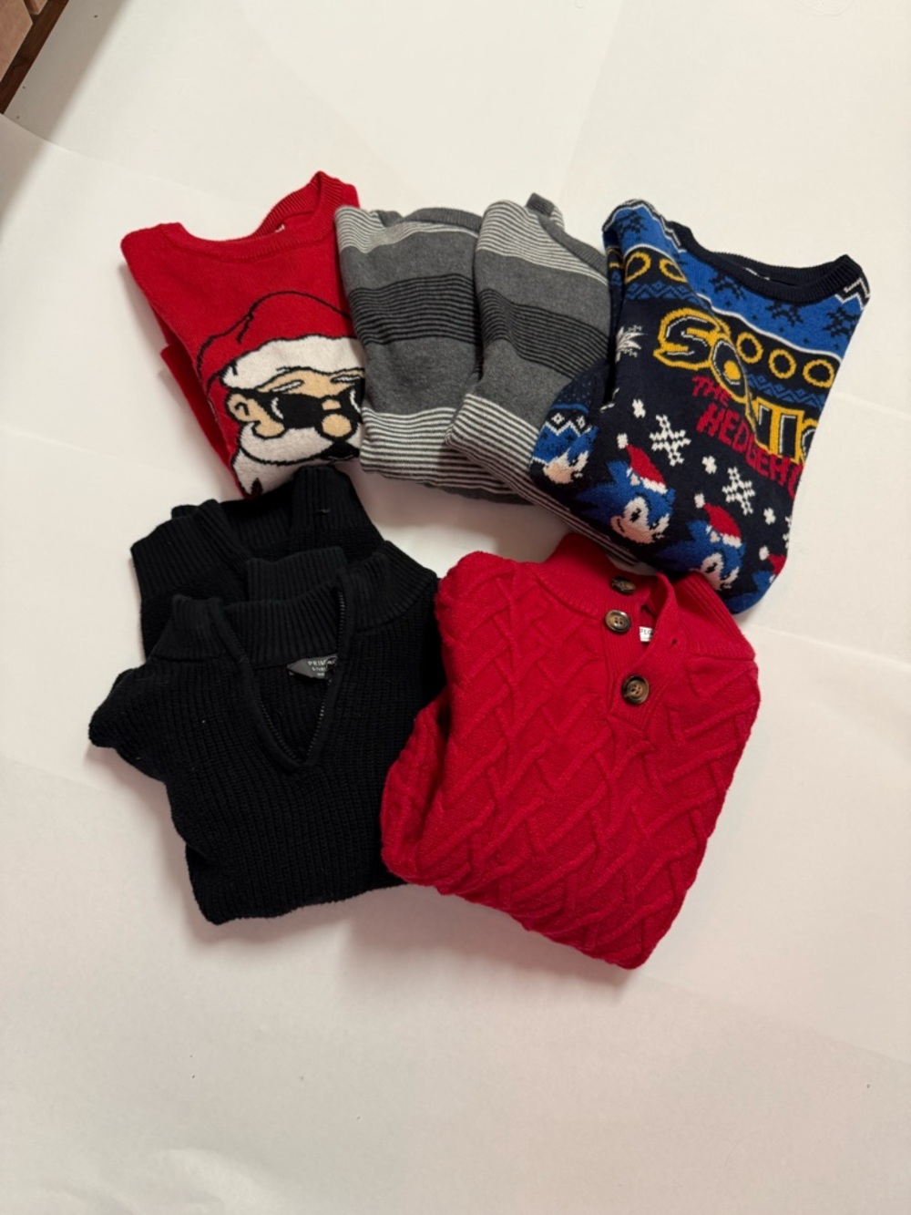 Mixed Knit Sweater Bundle - Red, Black, Gray, Blue
